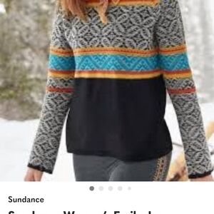 Sundance Women's Gray and Black Patterned Sweater